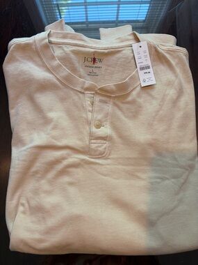 J. Crew Vintage Jersey Henley in Cream